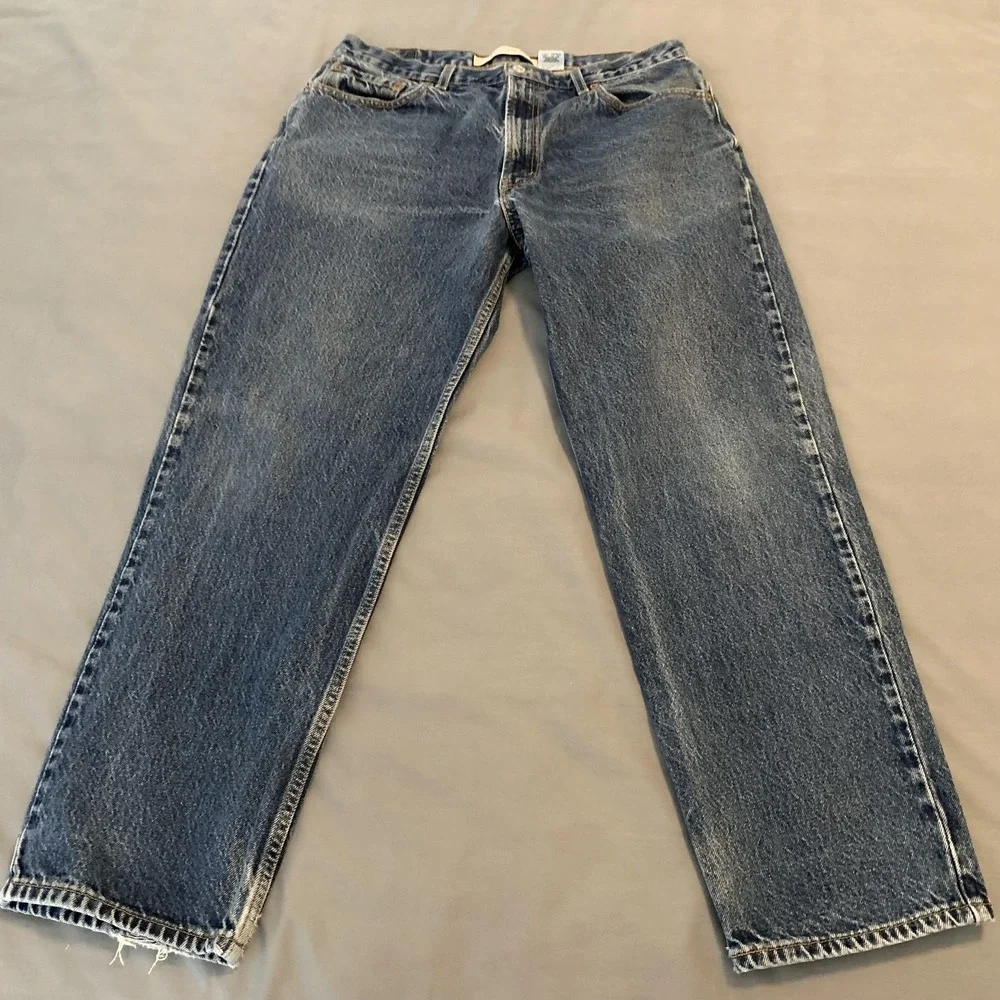 Levis 550 Jeans Mens 35x29 Blue Relaxed Fit‎ Tapered Leg Denim Distressed Pants